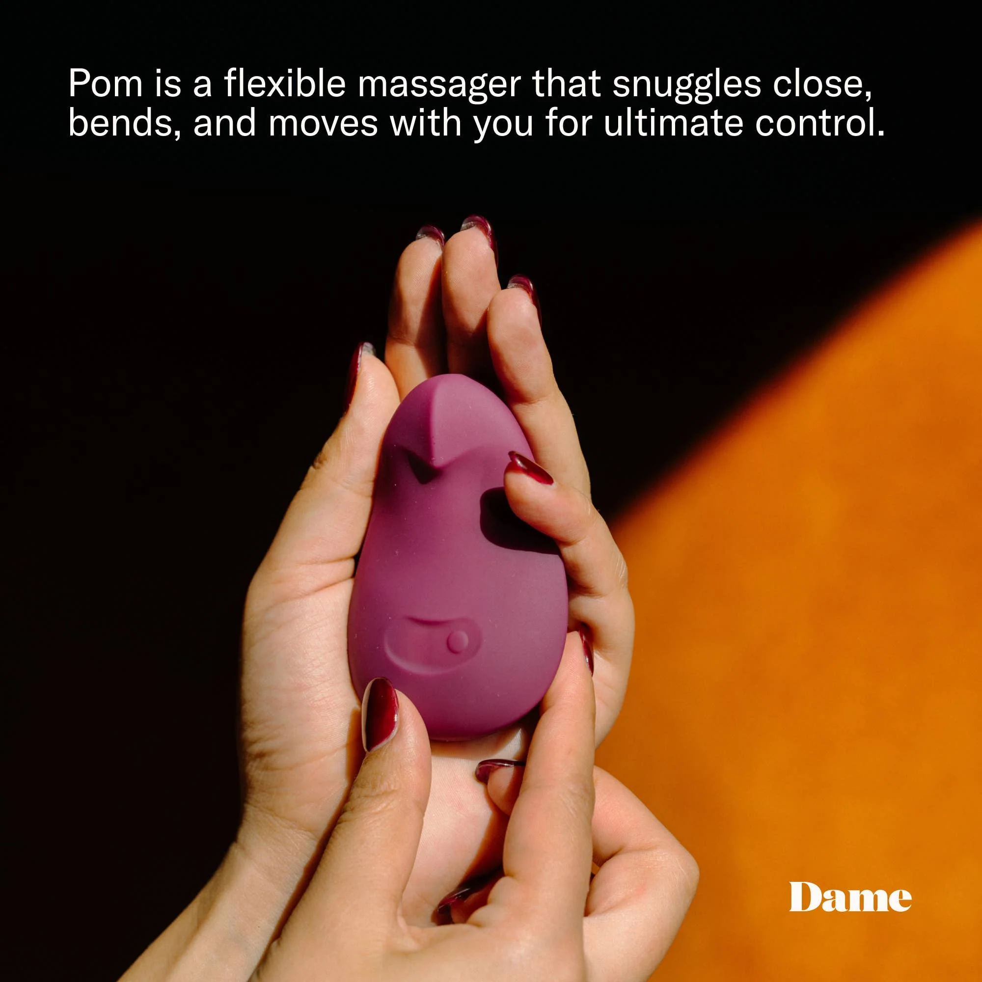 Pom Vibrator - Plum | Flexible Palm Clitoral Massager - Image 5